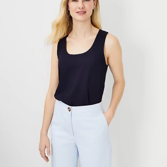Ann Taylor Tops - Ann Taylor Mixed Media Tank Top